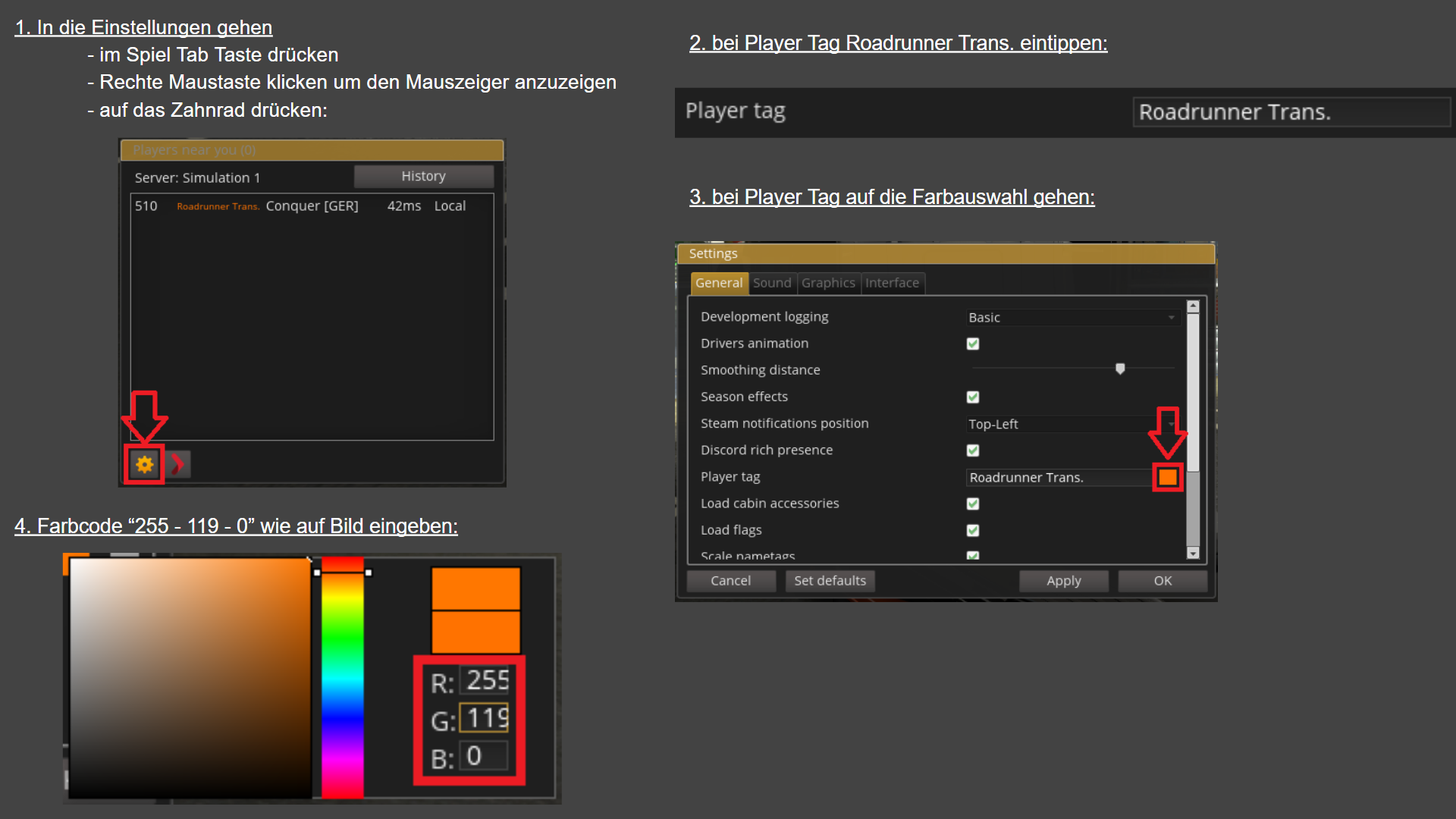 Player Tag Anleitung