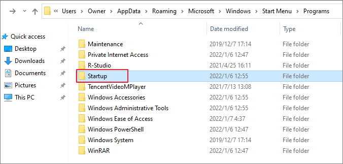 Windows Autostart Ordner