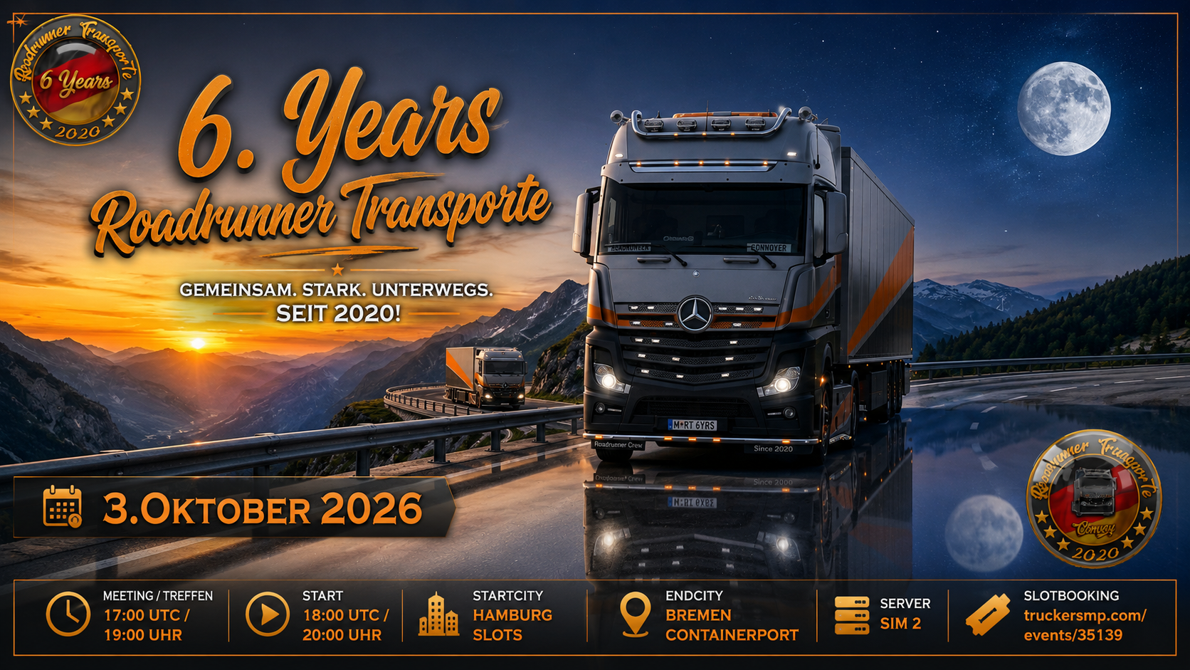 🎉 Vorankündigung – 6 Jahre Roadrunner Transporte 🎉